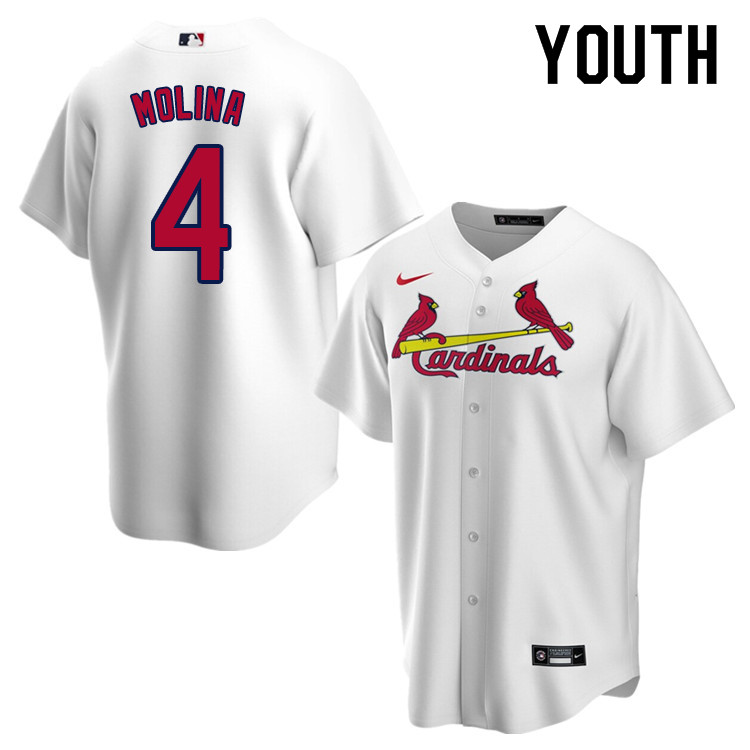 Nike Youth #4 Yadier Molina St.Louis Cardinals Baseball Jerseys Sale-White